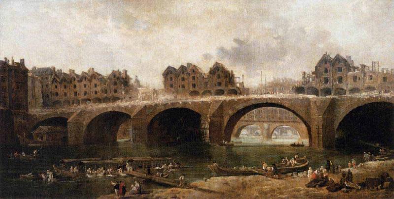 Hubert Robert Demolition of the Houses on the Pont Notre Dame in 1786 China oil painting art